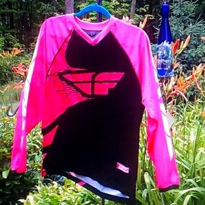 🦊 Fox Racing PINK & Black Women’s Jersey  Sz Small